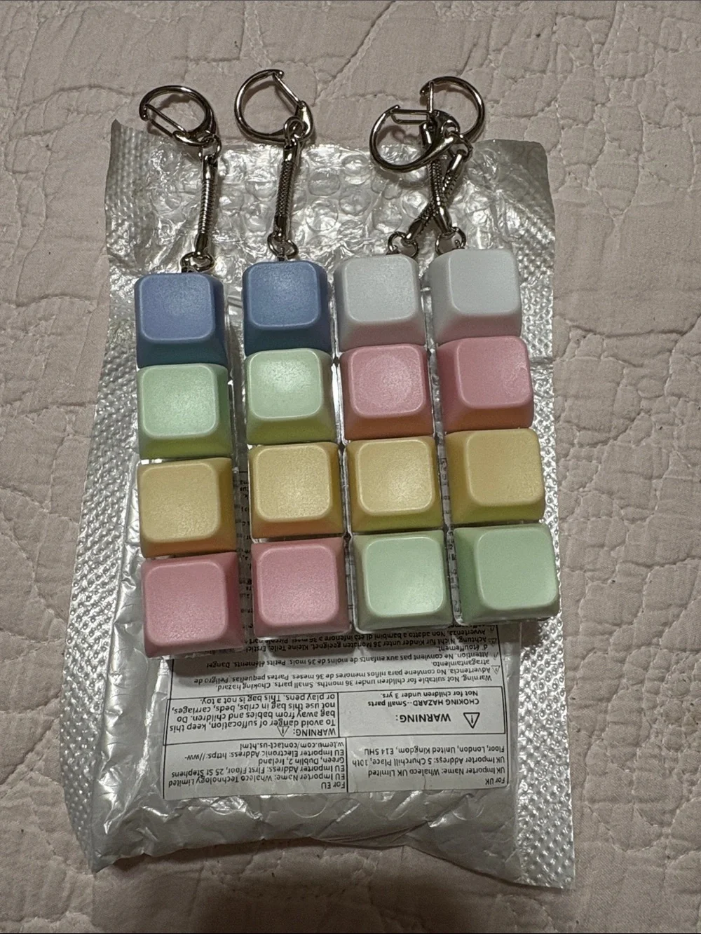 Pastel keyboard Keychain- Multicolor